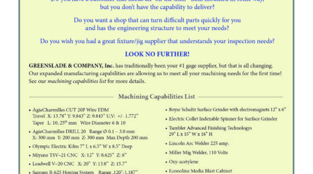 Shop Equipment - Greenslade and Company LLC